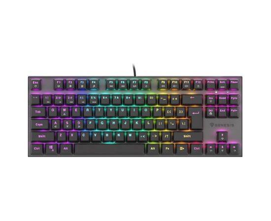 Genesis THOR 303 TKL, Mechanical Gaming Keyboard, RGB LED light, US, Black, Wired, USB Type-A