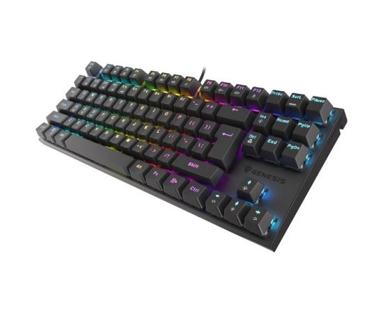 Genesis THOR 303 TKL, Mechanical Gaming Keyboard, RGB LED light, US, Black, Wired, USB Type-A