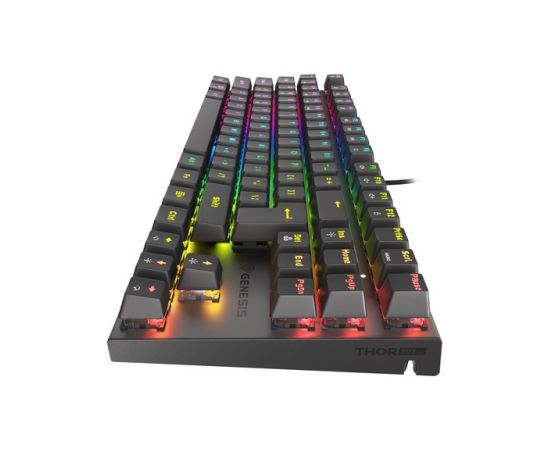 Genesis THOR 303 TKL, Mechanical Gaming Keyboard, RGB LED light, US, Black, Wired, USB Type-A