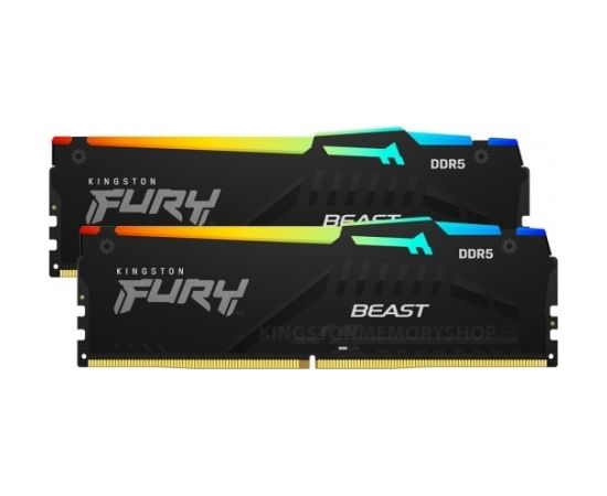 Kingston Fury Beast RGB 32GB Kit (16GBx2) DDR5, 5600 MHz, PC/server, Registered No, ECC No, 2x16 GB