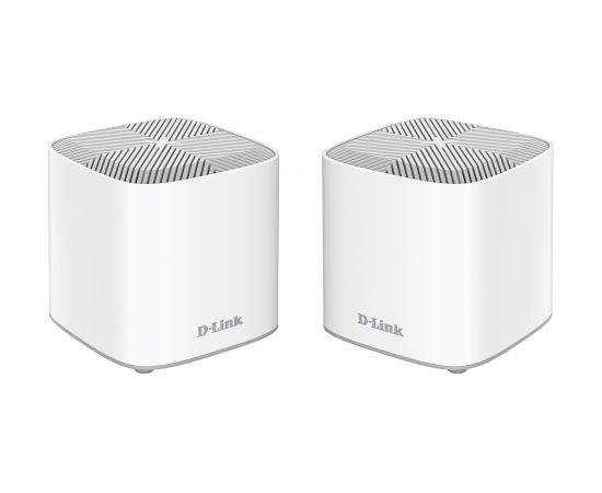 D-Link Dual Band Whole Home Mesh Wi-Fi 6 System COVR-X1862 (2-pack) 802.11ax,  574+1201 Mbit/s, 10/100/1000 Mbit/s, Ethernet LAN (RJ-45) ports 1, Mesh Support Yes, MU-MiMO Yes, Antenna type 2 x 2.4G WLAN Internal Antenna, 2 x 5G WLAN Internal Antenna