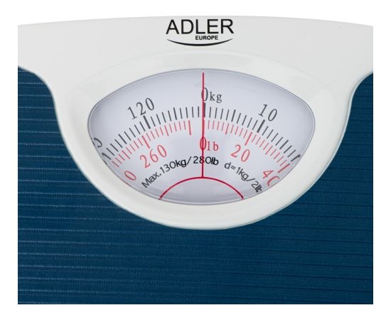 Adler Mechanical bathroom scale AD 8151b Maximum weight (capacity) 130 kg, Accuracy 1000 g, Blue/White