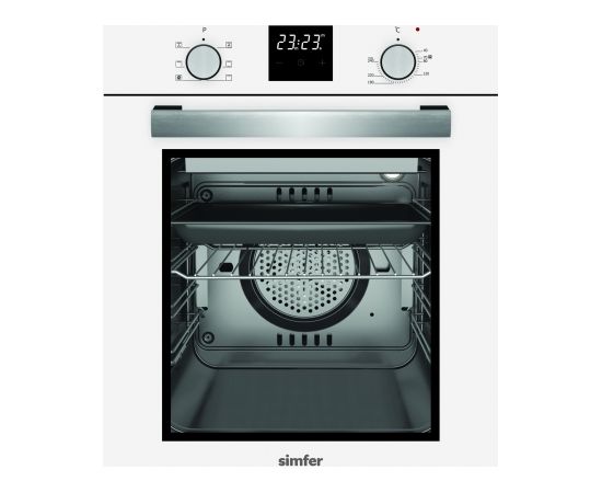 Simfer Oven 4207BERBB 47 L, White, Easy to clean, Pop-up knobs, Width 45 cm, Built in Духовые шкафы
