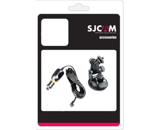 SJCam Oriģinals SJ4000 SJ5000 M10 M20 Sporta Kameru Auto Loga stiprinājums + DC Micro USB Lādētājs 5V 2A