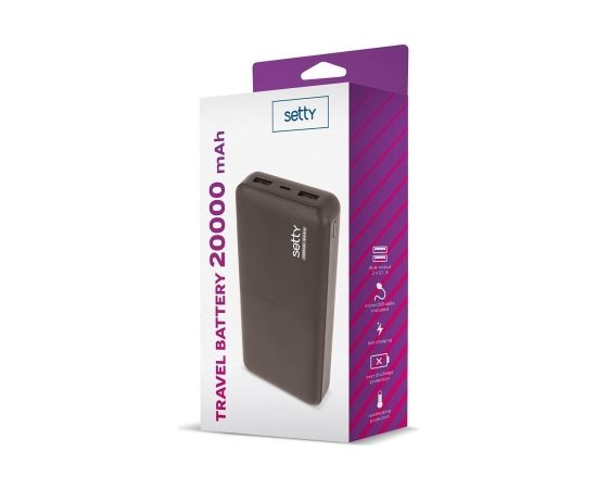 Setty  Power Bank 20000mAh Universāla Ārējas uzlādes baterija