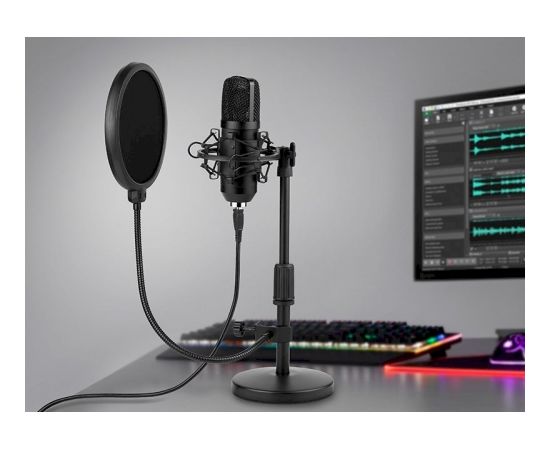 Tracer Studio Pro USB микрофон для игр / трансляций / подкастов + Держатель, Поп фильтр