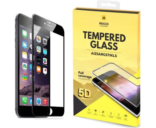 Mocco Full Glue 5D Signature Edition Tempered Glass Защитное стекло для Apple iPhone 6 Plus / 6S Plus Черное