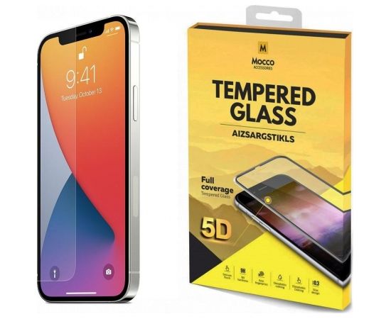 Mocco Full Glue 5D Signature Edition Tempered Glass Aizsargstikls Pilnam Ekrānam Apple iPhone 12 / 12 Pro Melns