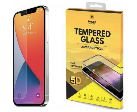 Mocco Full Glue 5D Signature Edition Tempered Glass Защитное стекло для Apple iPhone 12 / 12 Pro Черное