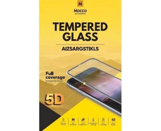 Mocco Full Glue 5D Signature Edition Tempered Glass Aizsargstikls Pilnam Ekrānam Samsung Galaxy A72 / A80 Melns