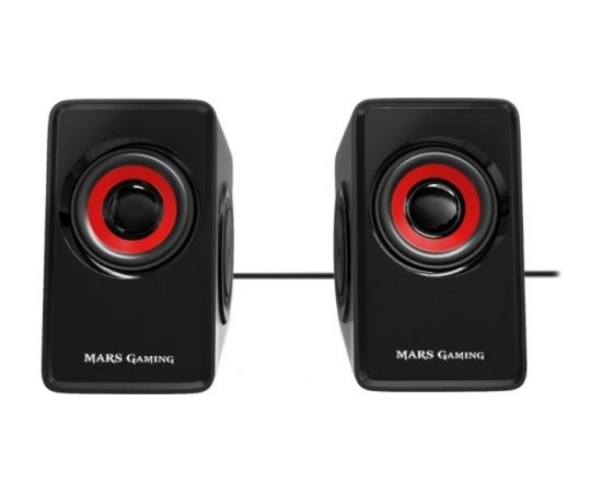 Mars Gaming MS1 Stereo Datora Skaļruņi / 2x 5W / 3.5mm Audio / USB Strāvas pieslēgums / Melnas