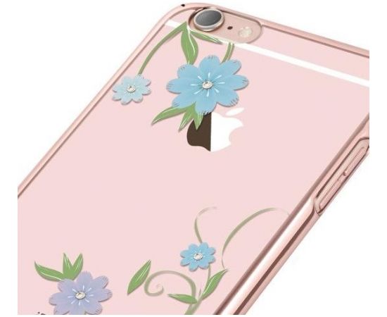 X-Fitted Пластиковый чехол С Кристалами Swarovski для Apple iPhone  6 / 6S Роза золото / Синие Цветы
