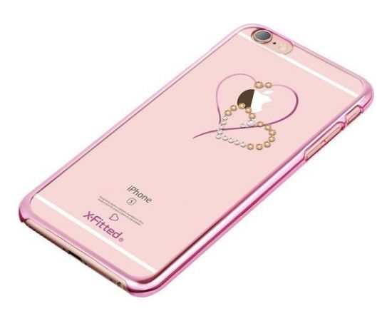 X-Fitted Пластиковый чехол С Кристалами Swarovski для Apple iPhone  6 / 6S Розовый / Сердца