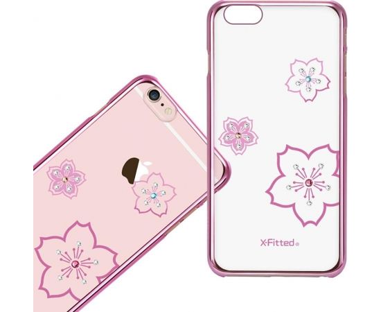 X-Fitted Пластиковый чехол С Кристалами Swarovski для Apple iPhone  6 / 6S Розовый / Цветение