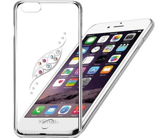 X-Fitted Пластиковый чехол С Кристалами Swarovski для Apple iPhone  6 / 6S Серебро / Грациозный Лист