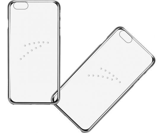 X-Fitted Aizmugurējais Plastikata Apvalks ar Swarovski Kristāliem Priekš Apple iPhone 6 / 6S Sudrabs / Dimanta Bulta