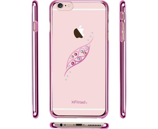 X-Fitted Пластиковый чехол С Кристалами Swarovski для Apple iPhone  6 / 6S Розовый / Грациозный лист