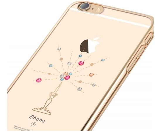X-Fitted Пластиковый чехол С Кристалами Swarovski для Apple iPhone  6 / 6S Золото / Звездное Небо