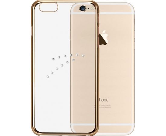 X-Fitted Aizmugurējais Plastikata Apvalks ar Swarovski Kristāliem Priekš Apple iPhone 6 / 6S Zelts / Dimanta Bulta