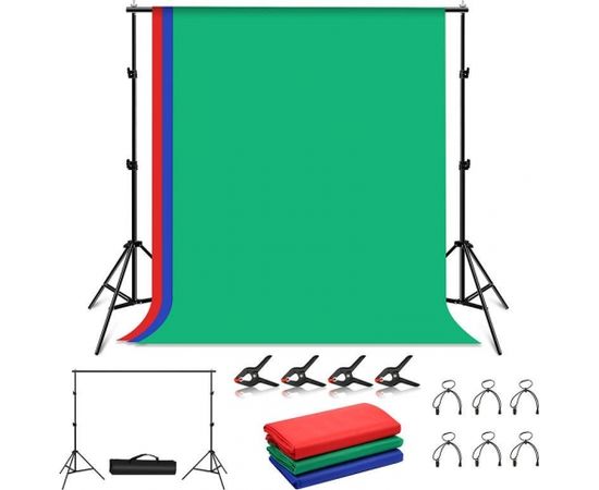 Puluz Photo studio background support 2x2m + Backdrops 3 pcs PKT5204