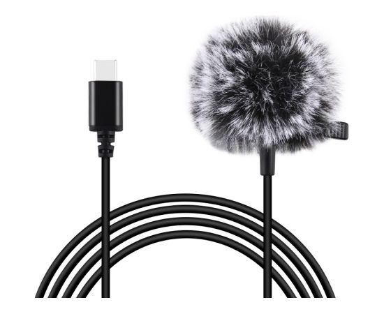 Puluz Jack Lavalier Wired Condenser Recording Microphone 1.5m USB-C / Type-C PU425