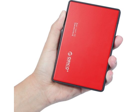 Hard drive external enclosure Orico SSD/HDD 2.5" SATA III (red)