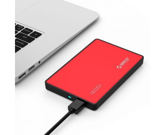 Hard drive external enclosure Orico SSD/HDD 2.5" SATA III (red)