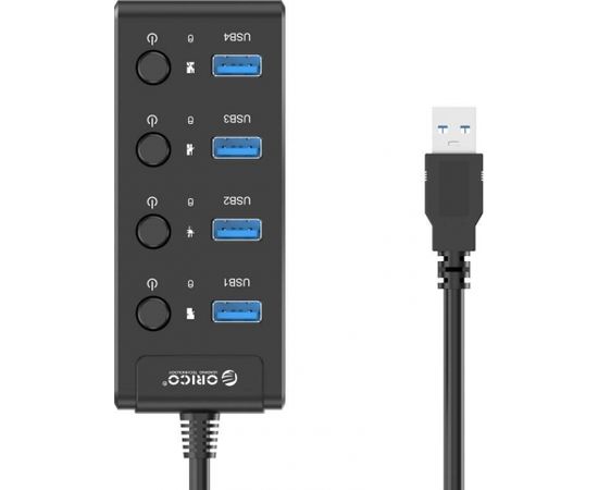 Orico  USB 3.0. Hub with switches, 5x USB (black)