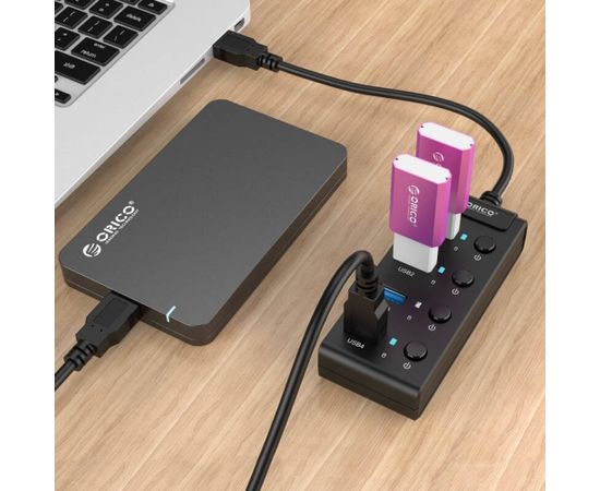 Orico  USB 3.0. Hub with switches, 5x USB (black)