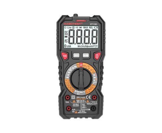 Digital Multimeter with Flashlight Habotest HT118C, True RMS, NCV, battery testing