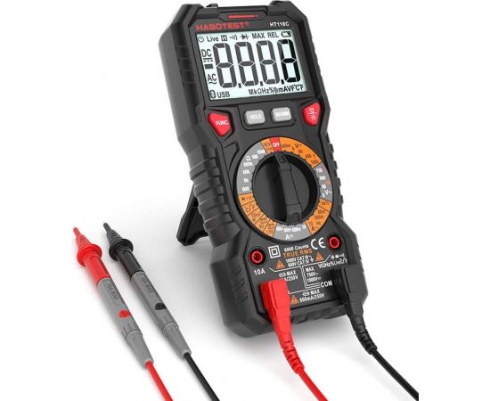 Digital Multimeter with Flashlight Habotest HT118C, True RMS, NCV, battery testing