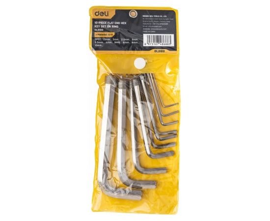 Hex Key Sets 1.5-10mm Deli Tools EDL3100 (silver)