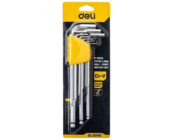 Hex Key Sets 1.5-10mm Deli Tools EDL3080 (silver)