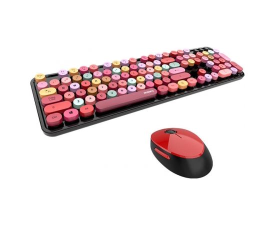 Wireless keyboard + mouse set MOFII Sweet 2.4G (black&red)