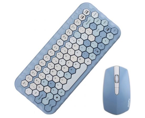 Wireless keyboard + mouse set MOFII Honey 2.4G (blue)