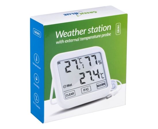 Greenblue Weather Station Thermometer Hygrometer Indoor Outdoor Temperature Humidity