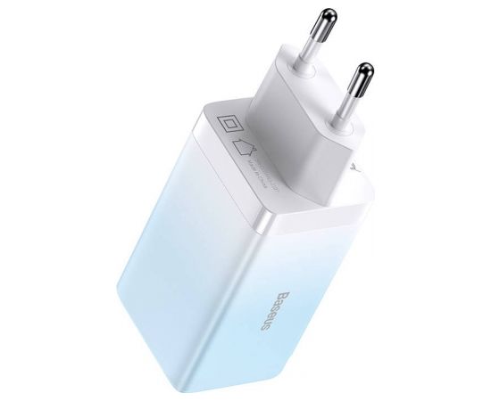 Baseus GaN3 Pro 2xUSB-C + USB wall charger, 65W + 1m cable (blue)