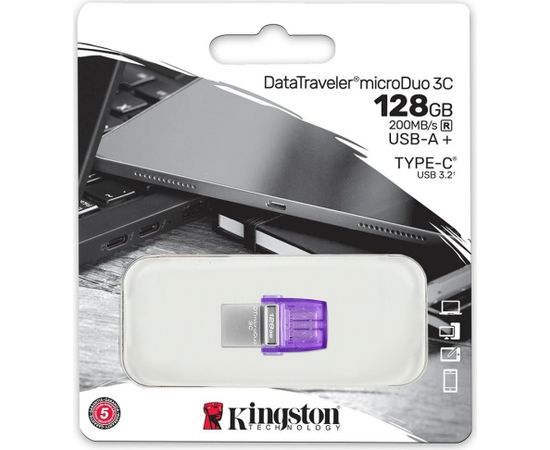 Kingston 128GB DataTraveler microDuo 3C 200MB/s dual USB-A + USB-C EAN: 740617328165