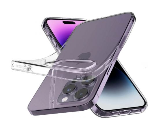 Spigen Liquid Crystal Elastīgs triecienu absorbējošs aizmugures maks priekš Apple iPhone 14 Pro Max Caurspīdīgs