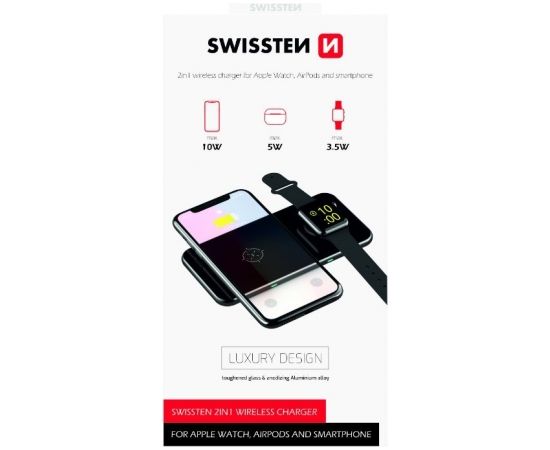 Swissten Wireless Charger 2in1 Беспроводное зарядное устройство 10W