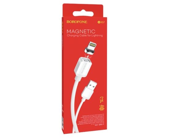 Кабель Borofone Magnetic BX57 Lightning 100 см белый