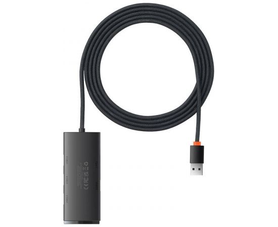 Baseus HUB Lite Series 4-in-1 adapter USB-A to 4xUSB-A 3.0 5Gb/s 2m Black