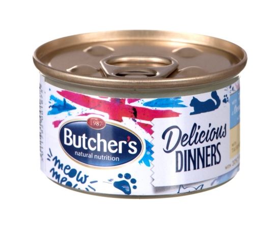 BUTCHER'S CLASSIC DELICIOUS DINNERS Wet cat food Mousse Tuna and marine fish 85 g