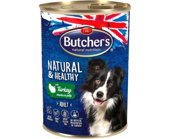 Butcher's Butcher’s Natural&Healthy pieces in jelly with turkey 400g
