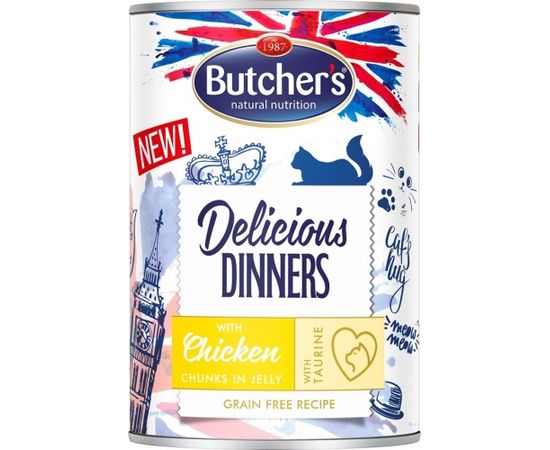 BUTCHER'S Delicious Dinners Chicken Jellied Pieces - wet cat food - 400g