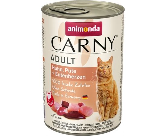 ANIMONDA Carny Adult flavour: chicken. turkey. duck hearts - wet cat food - 400g