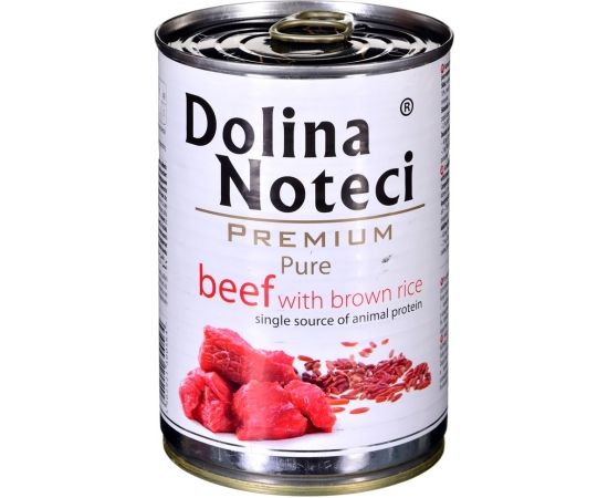 Dolina Noteci Premium Pure rich in beef with brown rice - wet dog food - 400g