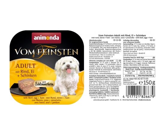 animonda Vom Feinsten Gourmet core with Beef, egg + ham Egg, Beef, Ham Adult 150 g