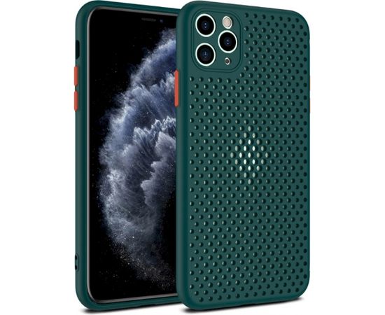 Fusion Breathe Case Silikona Aizsargapvalks Priekš Apple iPhone 12 Pro Max Zaļš