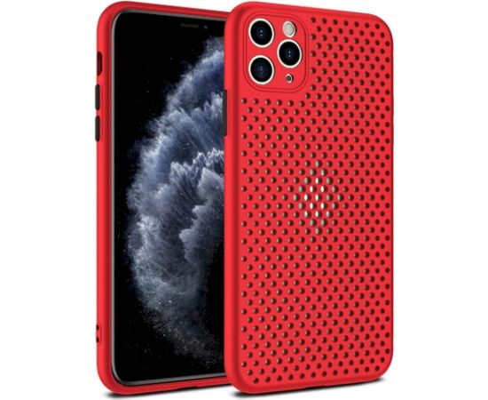 Fusion Breathe Case Silikona Aizsargapvalks Priekš Apple iPhone 7 / 8 / SE 2020 Sarkans